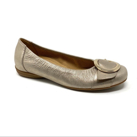 gabor Shoes - Gabor Gold metallic buckle ballet flats 22.624.62